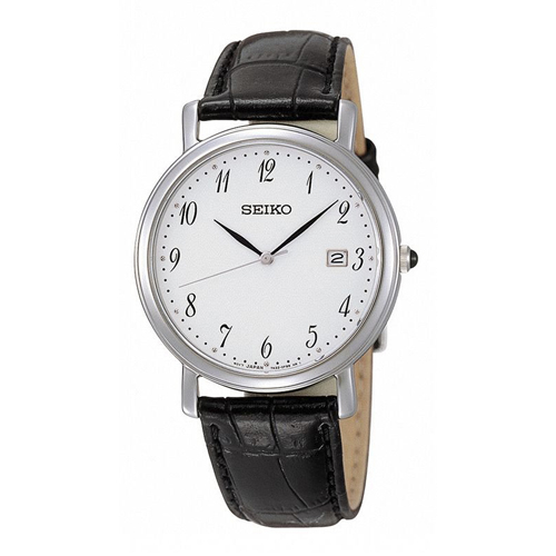 Seiko Men's SKK647 White Leather Analog Quartz Watch