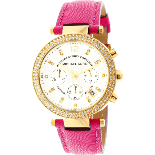 Michael Kors Women's Parker MK2297 Pink Leather Quartz Watch
