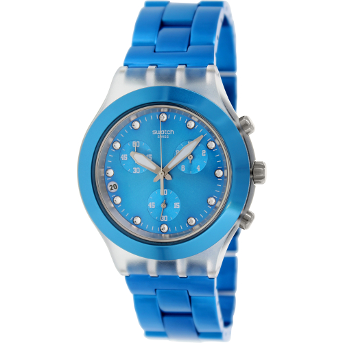 Swatch Men's Full-Blooded SVCK4053AG Blue Aluminum Swiss Quartz Watch