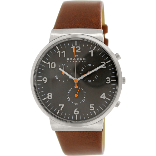Skagen Men's Ancher SKW6099 Brown Leather Quartz Watch