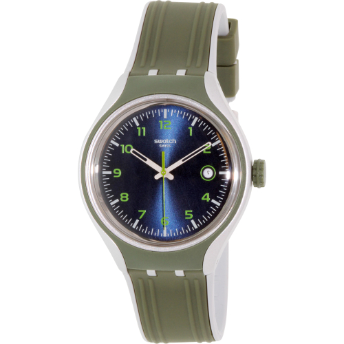 Swatch Men's Irony YES4004 Olive Rubber Swiss Quartz Watch
