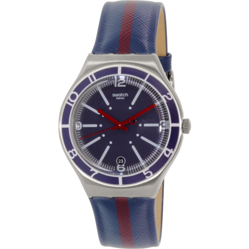 Swatch Men's Irony YGS467 Blue Leather Swiss Quartz Watch
