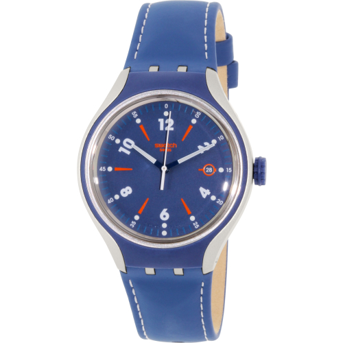 Swatch Men's Irony YES4000 Blue Leather Swiss Quartz Watch