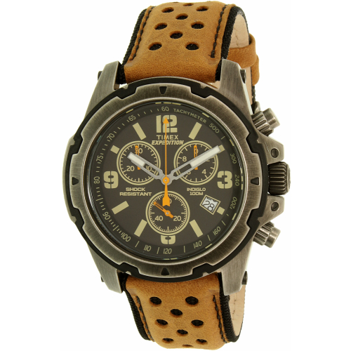 Timex Men's Expedition TW4B01500 Gunmetal Leather Analog 