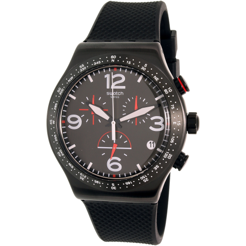Swatch Men's Chrono YVB403 Black Silicone Quartz Watch