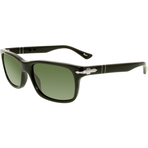 Persol Men's PO3048S-95/31-55 Black Rectangle Sunglasses