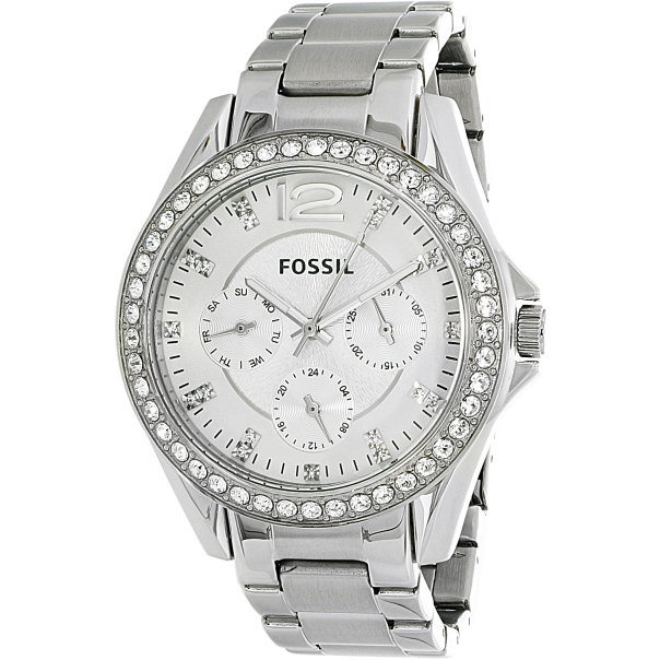 Fossil Women&#39;s Riley ES3202 Silver Stainless-Steel Analog Quartz Watch