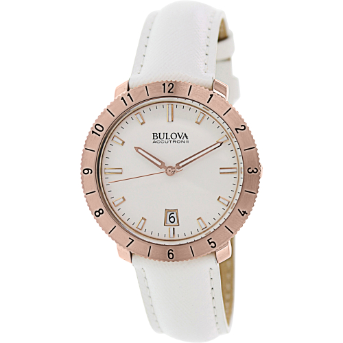 Bulova Men's Accutron II 97B128 White Leather Quartz Watch