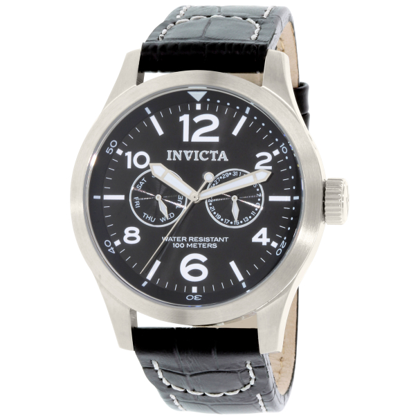 Invicta Men's II 0764 Black Leather Quartz Watch