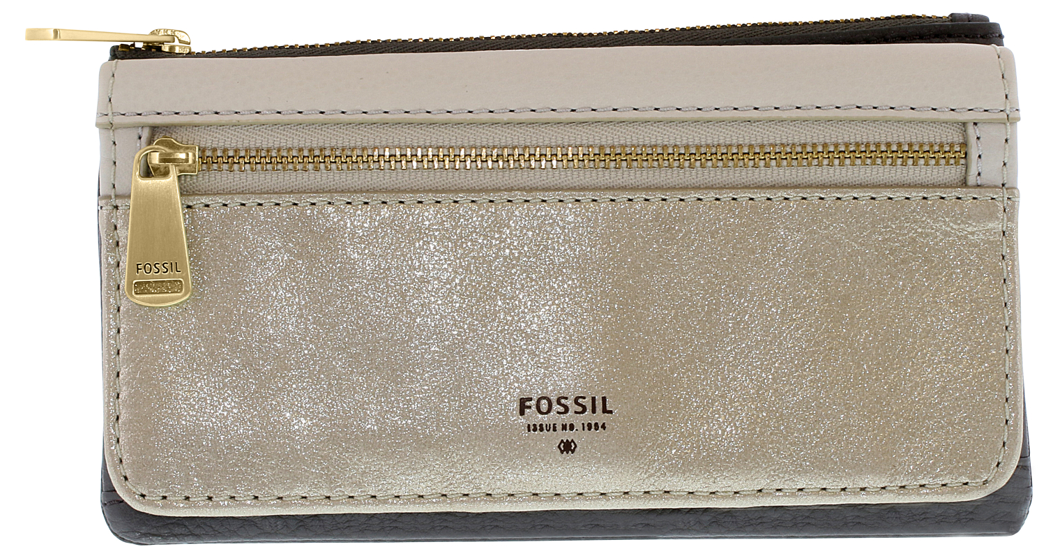 Fossil Women&#39;s Preston Flap Clutch Leather Wallet Baguette