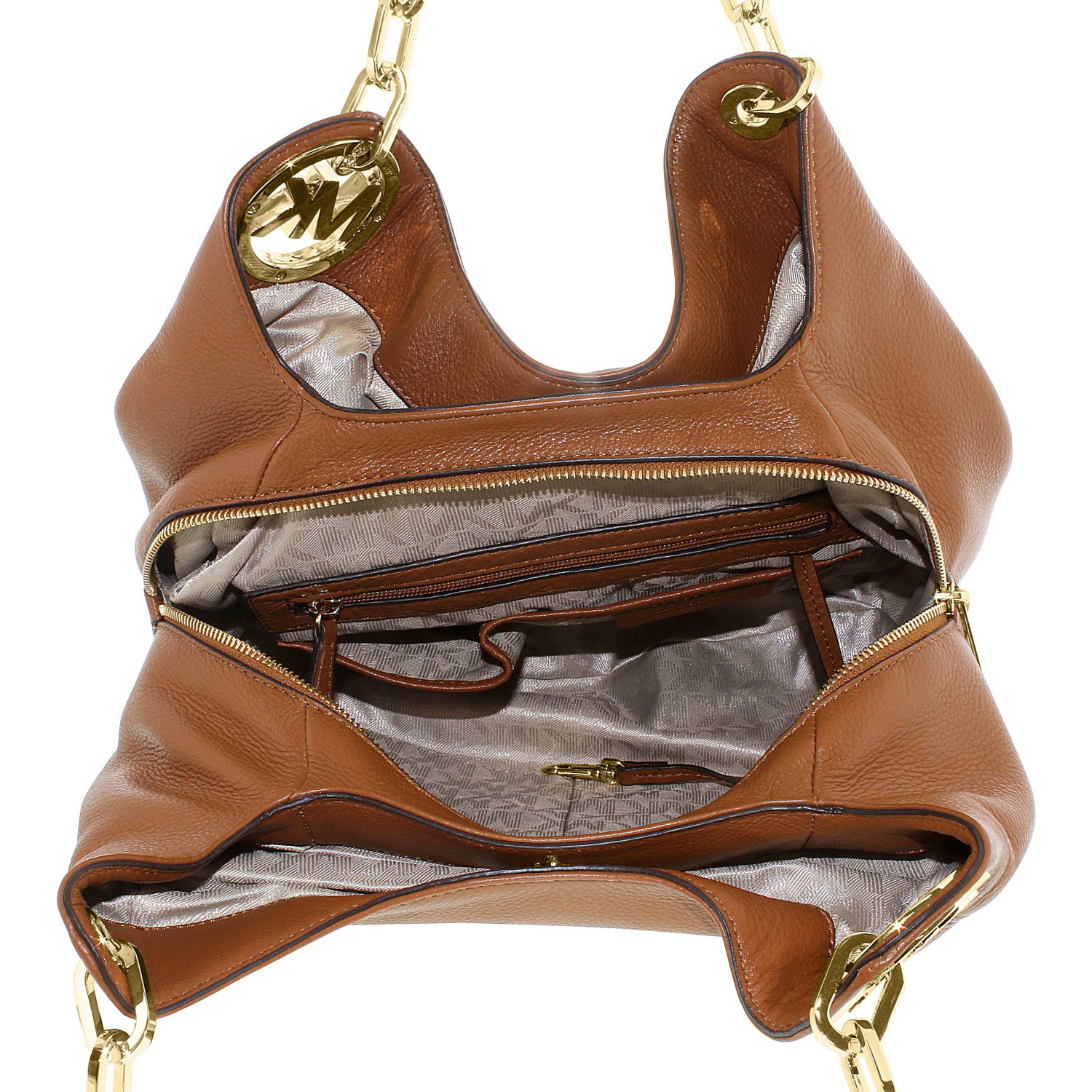 Michael Kors Women&#39;s Large Fulton Shoulder Tote Leather Top-Handle Bag Hobo | eBay