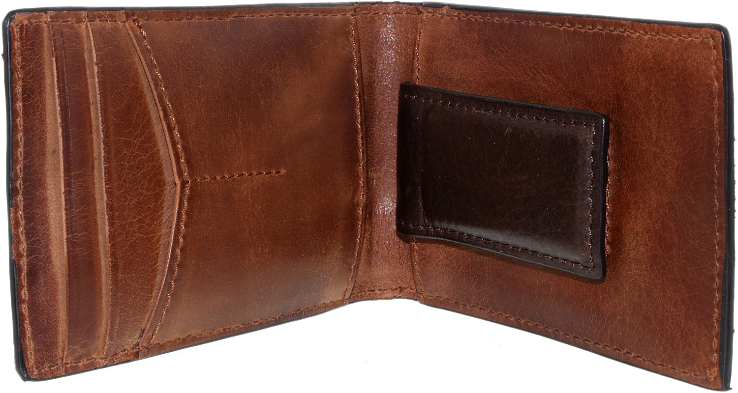Fossil Men&#39;s Quinn Money Clip Bifold Leather Wallet Baguette | eBay