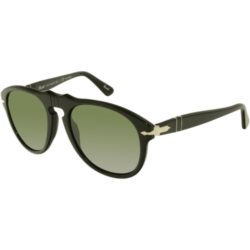 Persol Men's Polarized PO0649-95/58-52 Black Oval Sunglasses