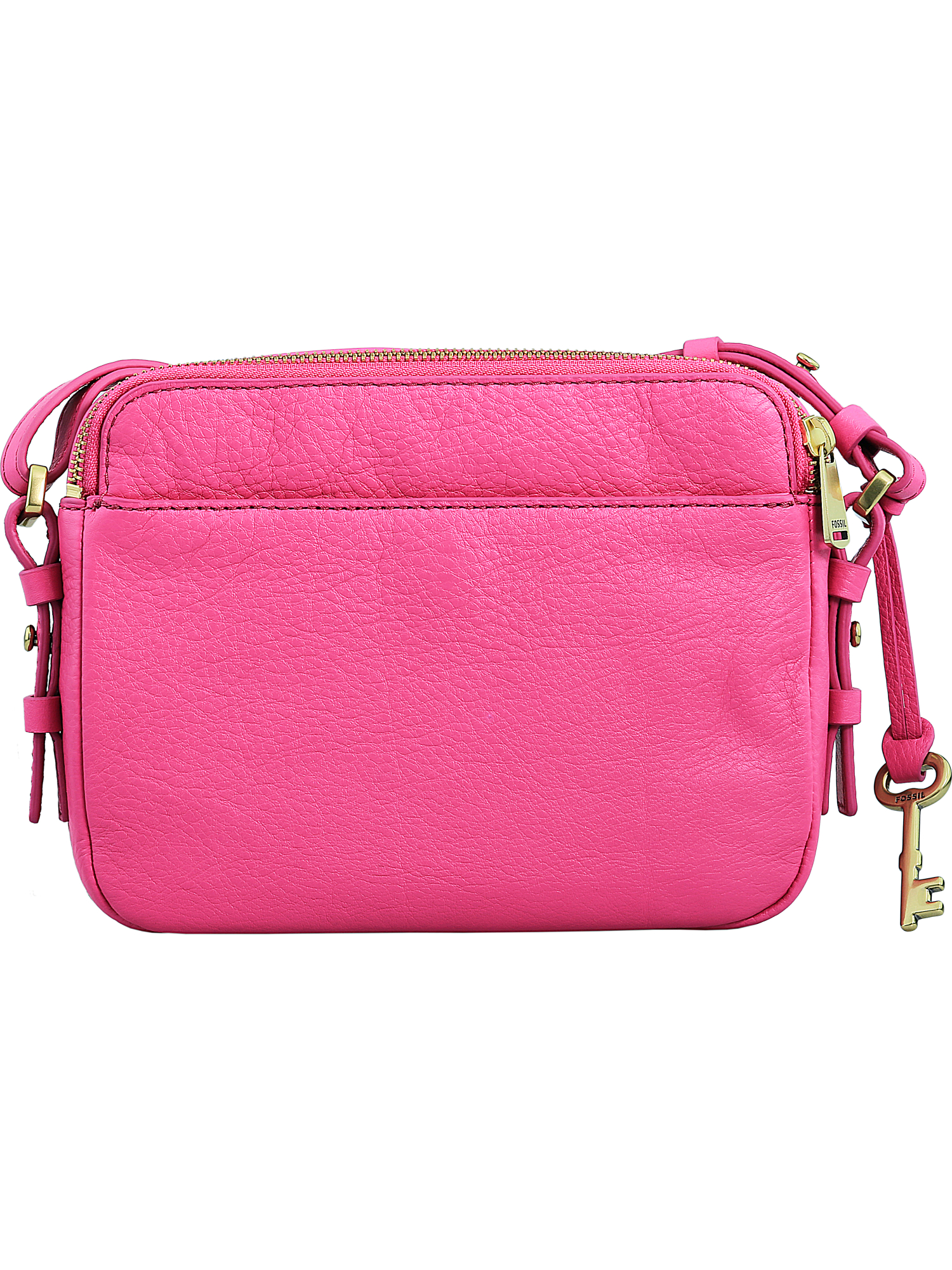 Fossil Zb6865 &quot;piper Crossbody&quot; Top ZIPPER Hot Pink Leather Hand Bag ZB6865694 | eBay