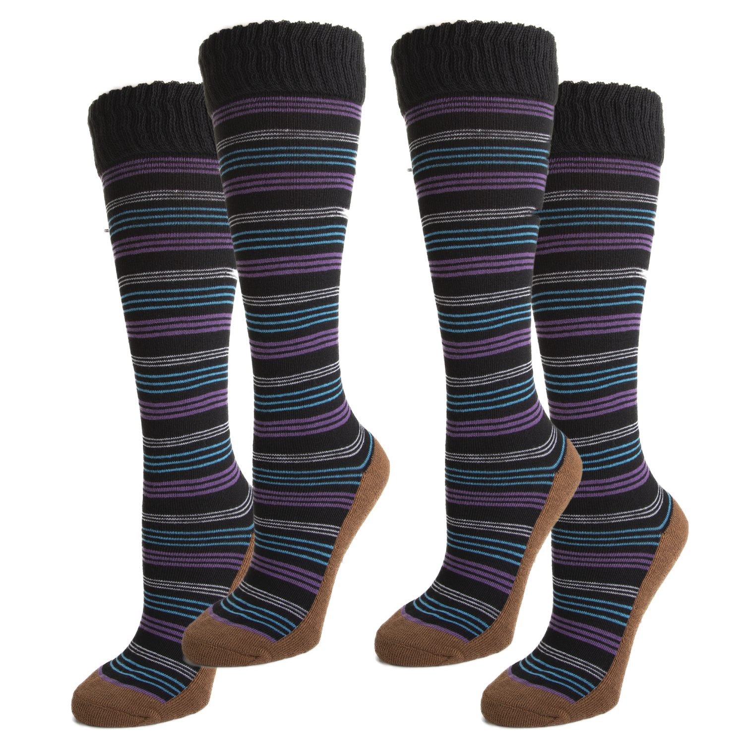 Copper Sole Women's 2 Pack Work Fashion Stripe Knee High Socks Apparel ...