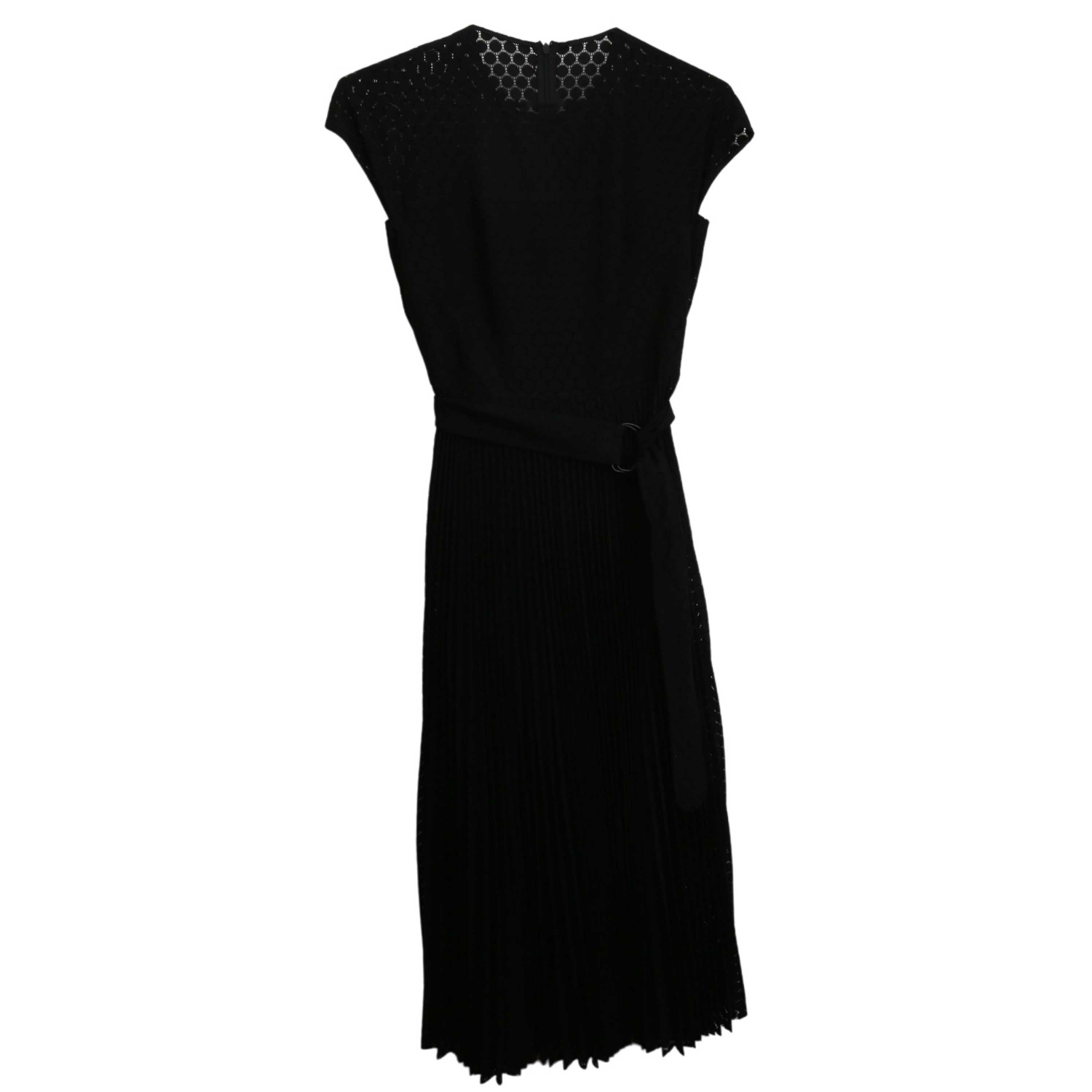 Pre-owned Punto Akris Women's Illusion Scalloped Dress In Black | ModeSens
