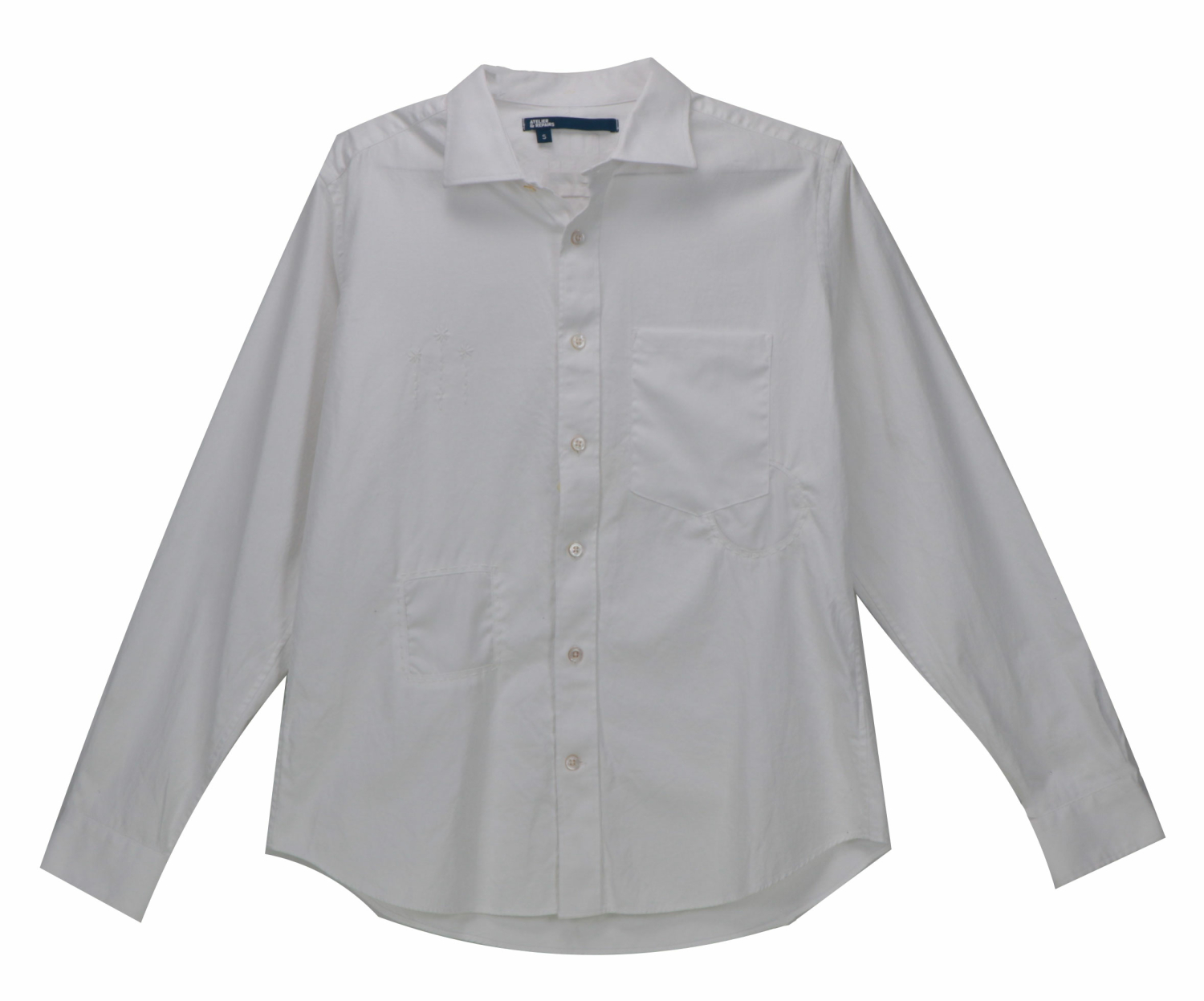 Atelier & Repairs Men's Cotton Button Down with Embroidery Dress Shirt