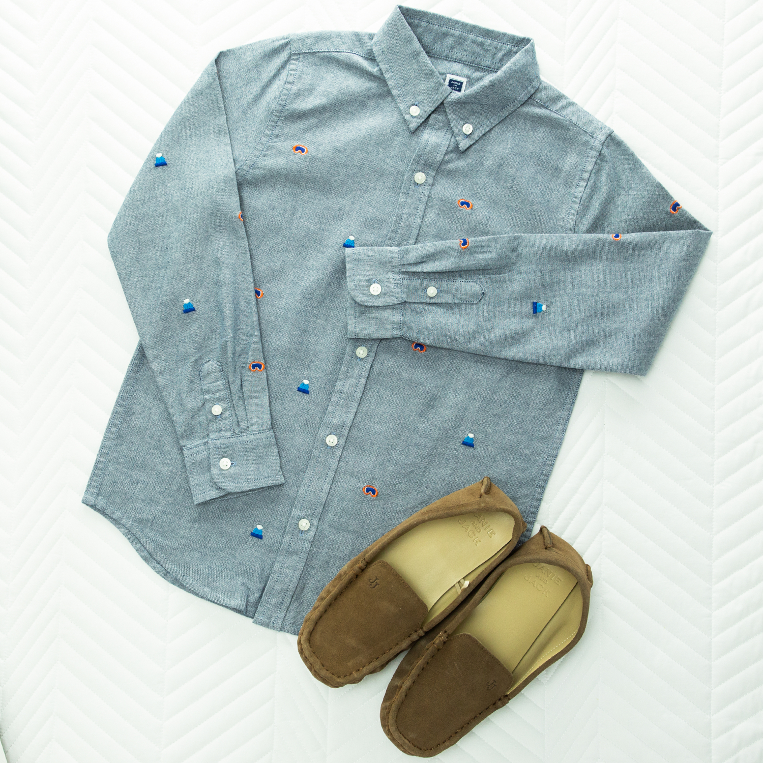Janie And Jack Embroidered Chambray Shirt Button-Down /& Dress