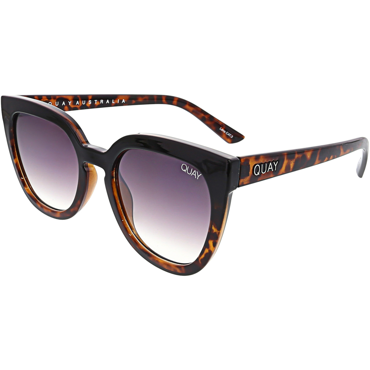 Quay Women's Gradient Noosa QW-000165-BLKTORT/BRNFD Brown Square Sunglasses